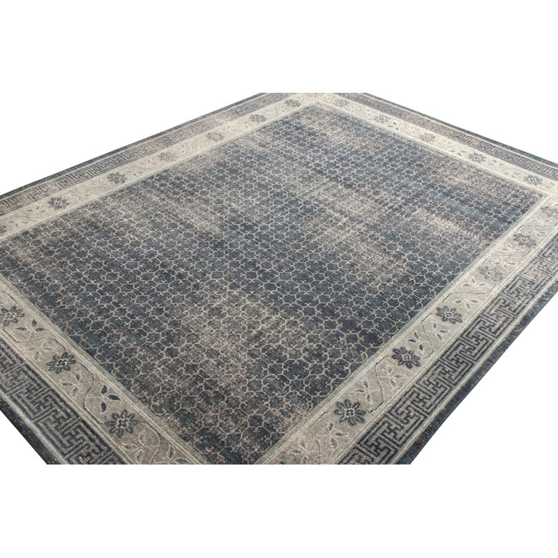 Distressed Homage Hand Knotted Wool Area Rug, Runner 3' x 8'