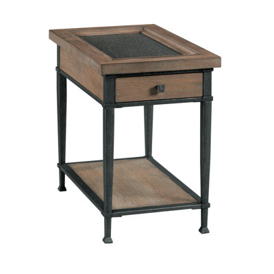 Table de bout avec rangement Safran Steel