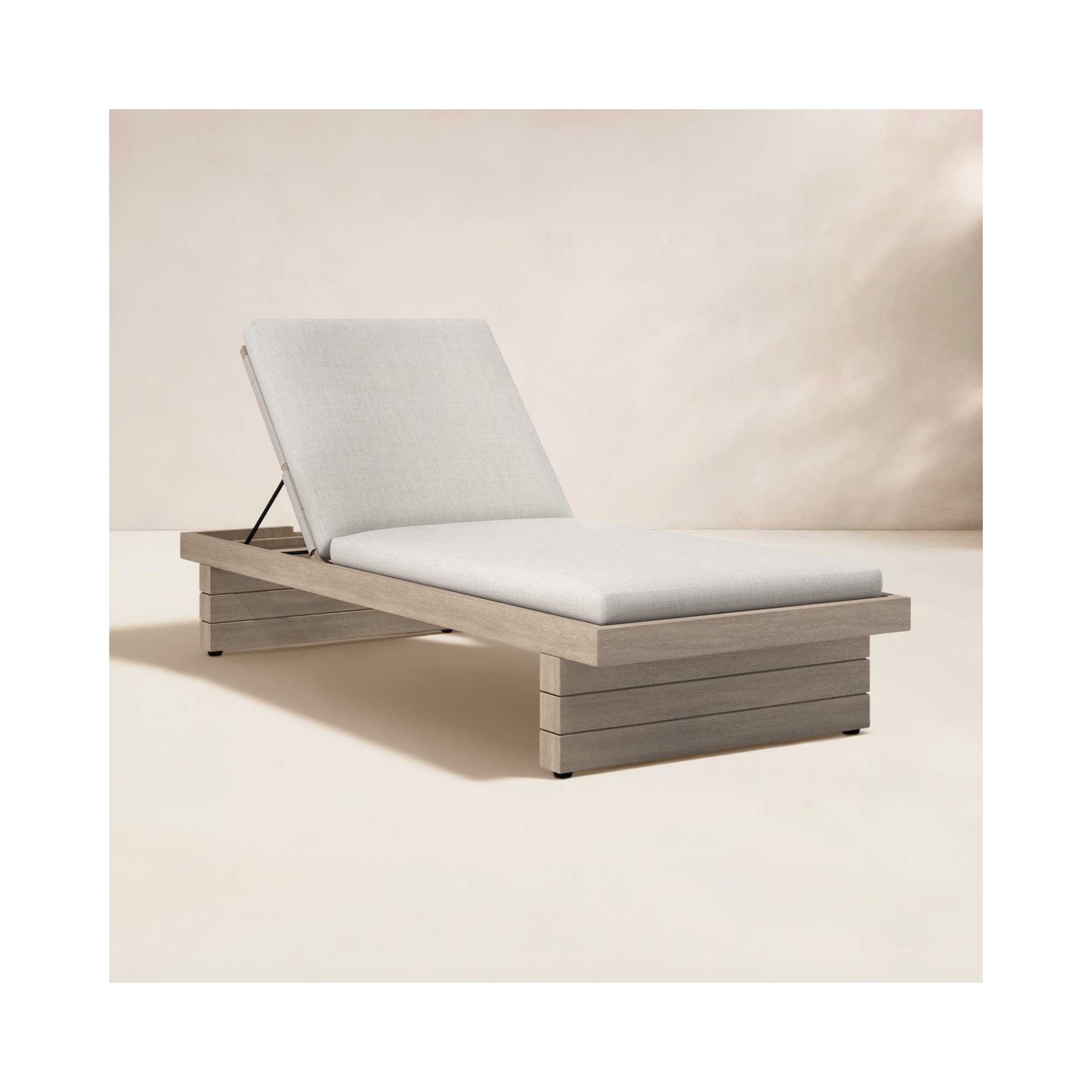 Davie 31.5'' Outdoor Teak Chaise Lounge, Brown, Stone Gray