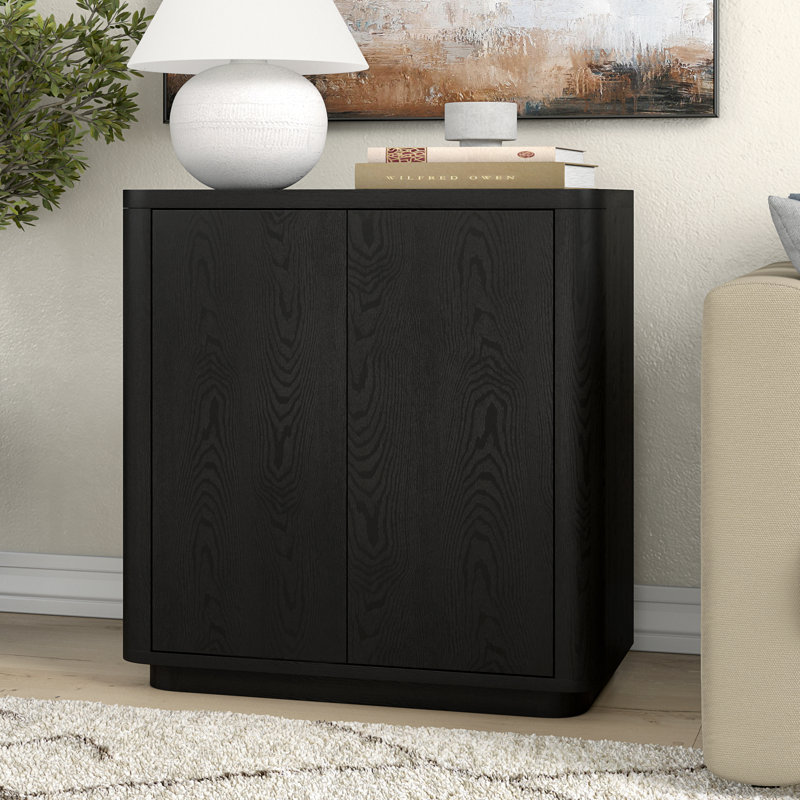 Alletta Wide Rectangular Accent Cabinet, Black