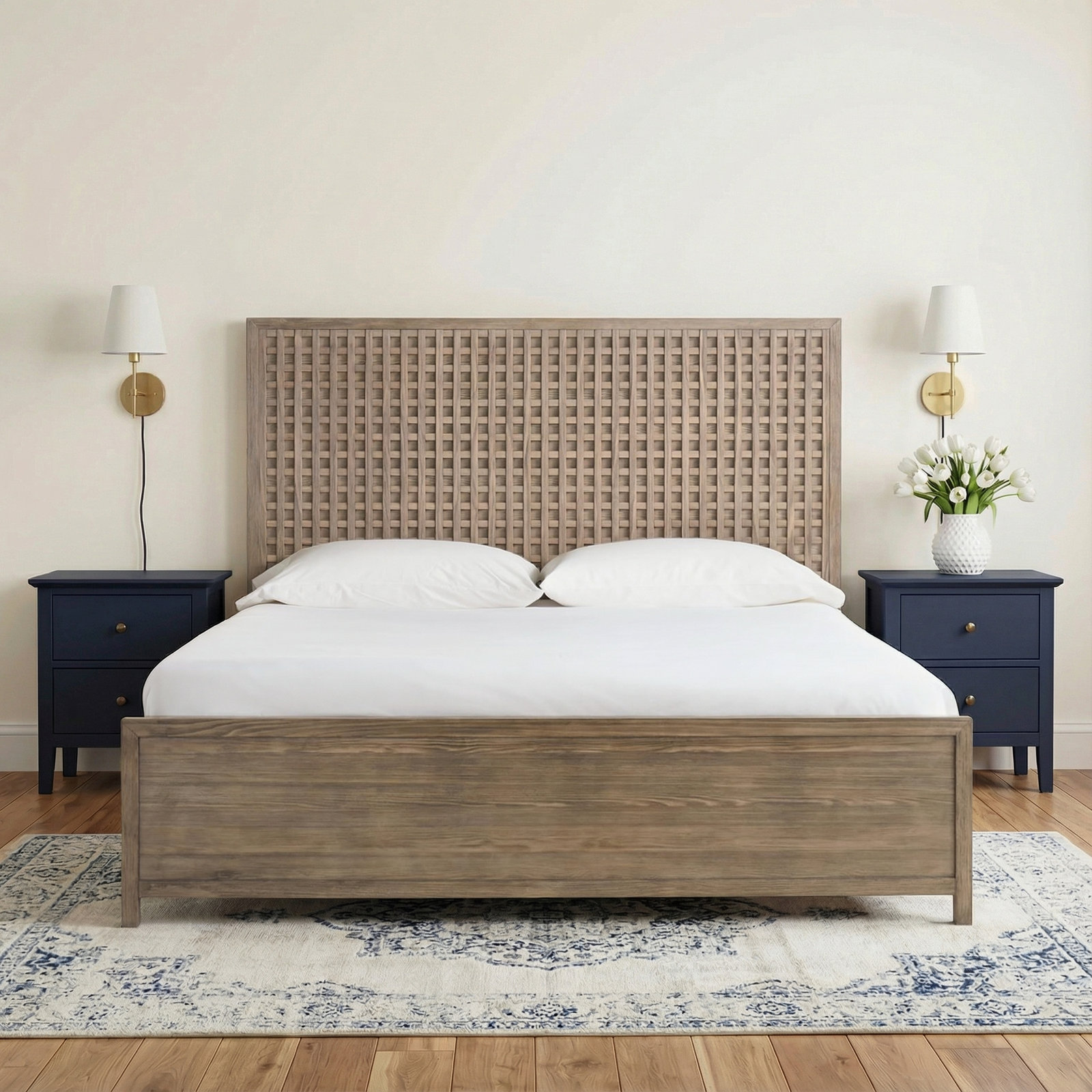Baxley Standard Oak Bed, Brown, King