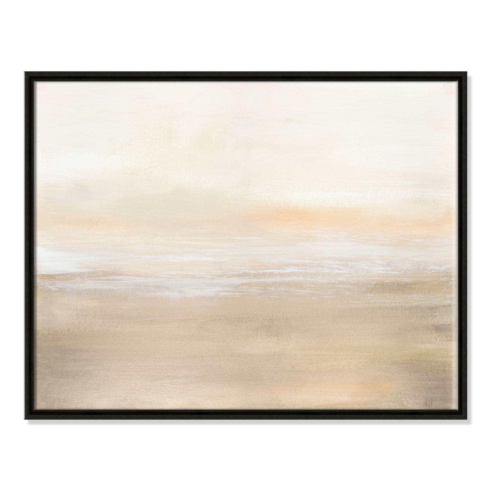 Morning Calm - Floater Frame Painting on Canvas, Espresso Framed, 22" H x 28" W x 2" D