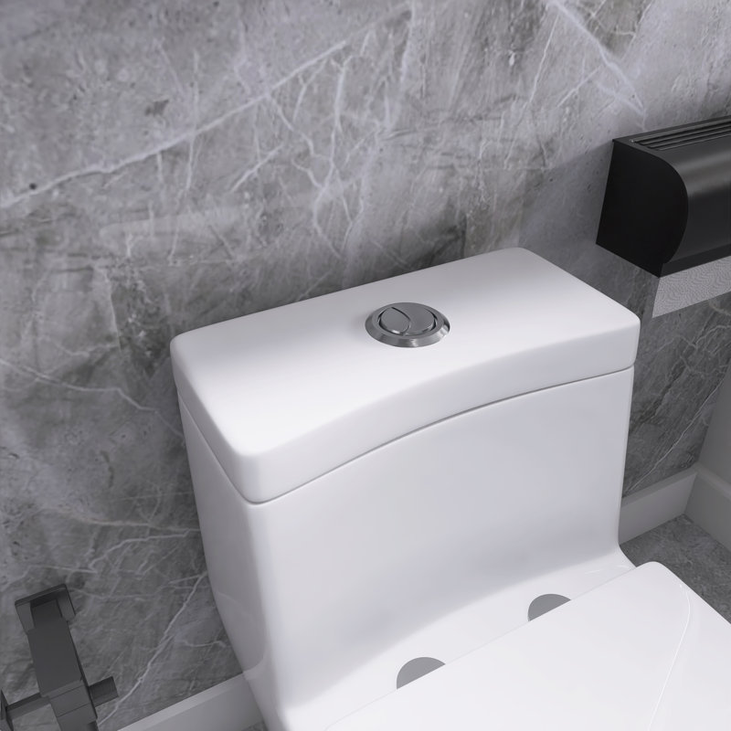 12 Inch One Piece 1.6/1.1 GPF Dual Flush Elongated Toilet In White Seat Included