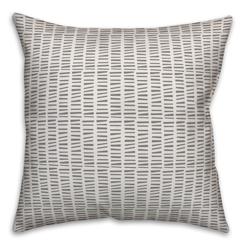 Geometric Throw Pillow, White/Gray Geometric, 20" x 20"