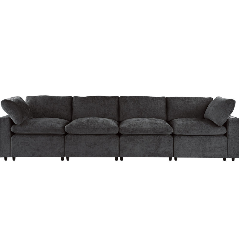 4 avec siège rembourré en mousse et haut-parleur modulaire intégré, charge et rangement, Polyester gris