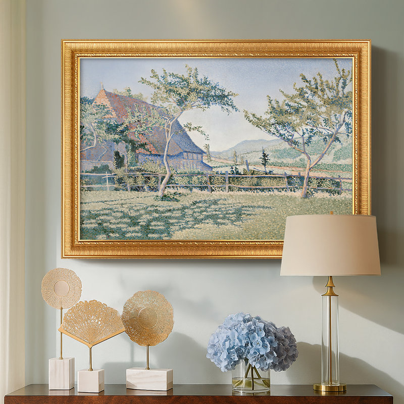 Comblat-le-Château, Le Pré (Le Pré), 1887 - Paul Signac - Toile sur mesure, Or vénitien orné, 25 x 35, Non