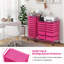Chariot de rangement roulant 12 tiroirs avec 2 tiroirs en plastique rose vif