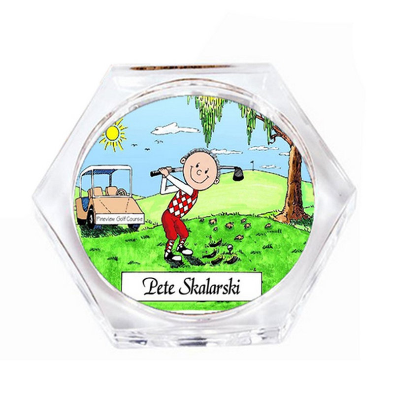Ensemble-cadeau personnalisé Golfeur - Sous-verre pour homme (4 sous-verres), Oui