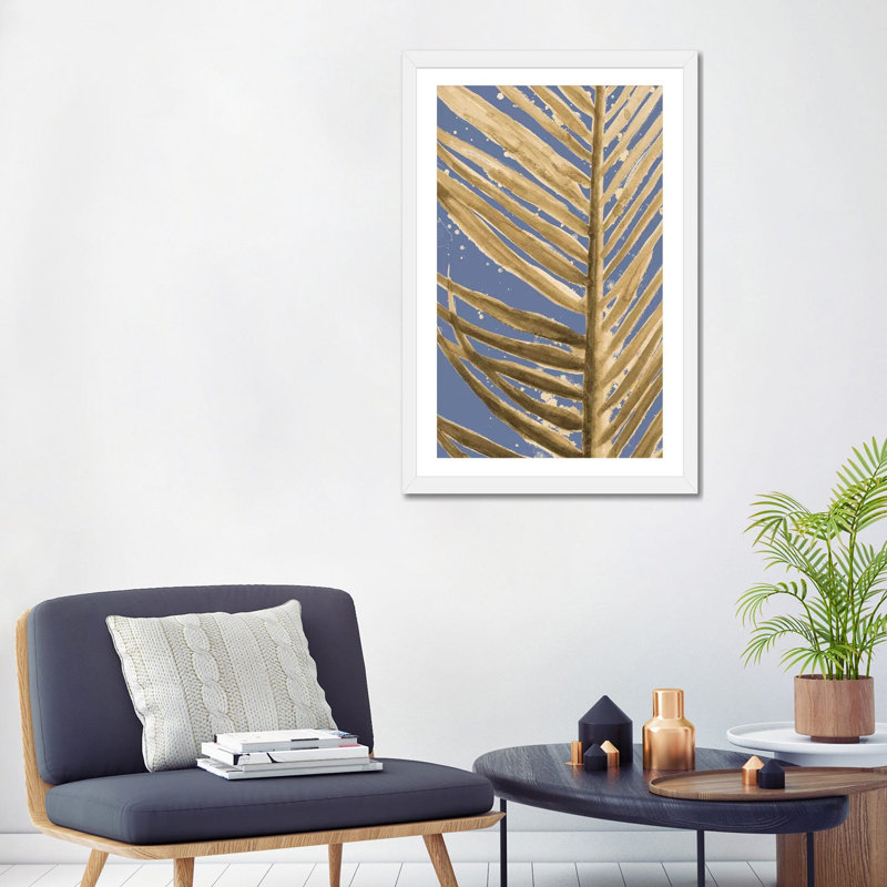 « Golden Wet Palm » par Patricia Pinto-impression, Papier encadré blanc, Blanc, H 32 po x l 24 po x P 1 po