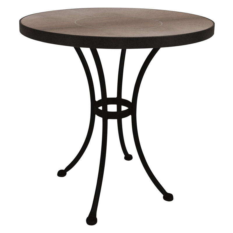 Outdoor Round Dining Table, Carbon Black, Canyon Taupe