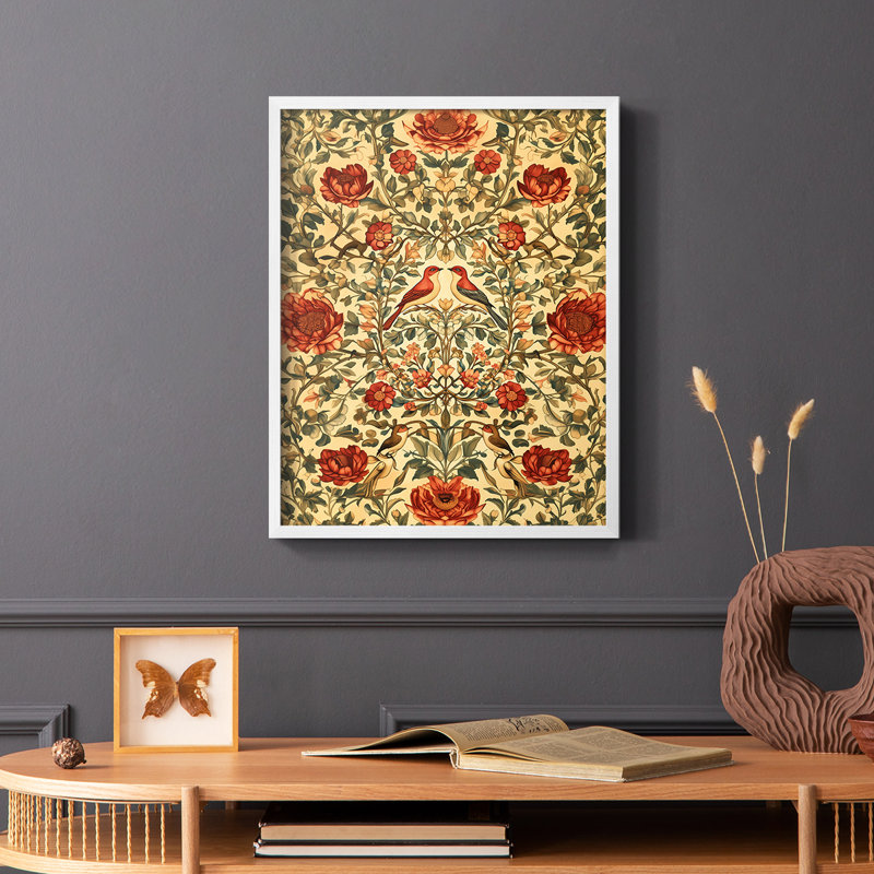 WM MORRIS Series CDLXV  -Premium Framed Print -Ready to Hang - No Nails Required, 21" H x 17" W, White