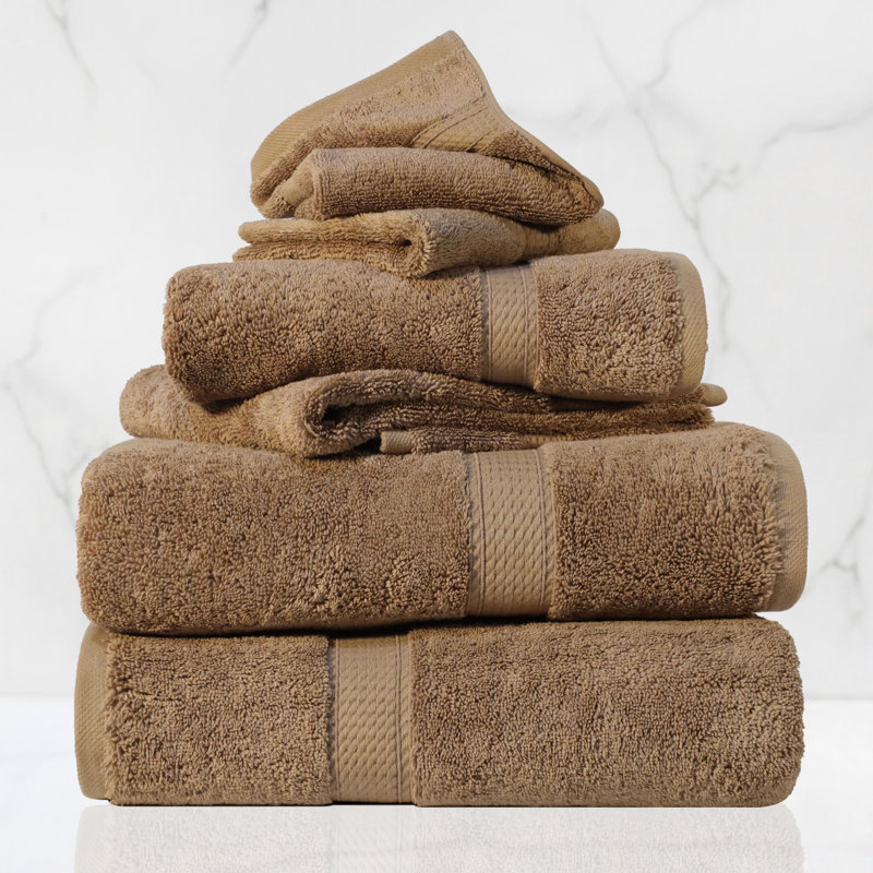 Ensemble de serviettes de bain en coton égyptien certifié Scotia, Café au lait