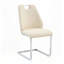 Chaise de salle à manger en similicuir, chaises de cuisine en métal avec texture en maille et pieds sablés, chaise rembourrée à dossier plat-832041374