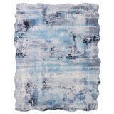 Abstract Area Rug in Blue