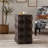 23.62"Height Three-dimensional Embossed Pattern Design Retro Side Table Retro Wooden Nightstand Brown