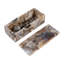 Decorative Rectangular Agate Storage Box with Lid for Dresser Display - Modern Organizer Keepsake Box for Bedroom and Home Decor - 10", Tan & Brown