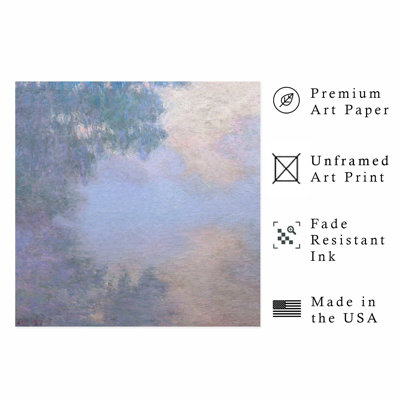 Paysage et nature Claude Monet - matin sur la seine près de Giverny, reproduction d'art classique sans cadre