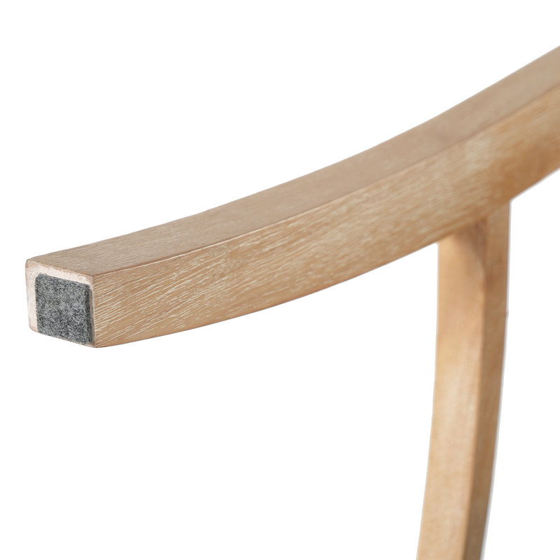 Chaise de salle à manger néo-classique avec dossier incurvé Tahoe, 4, Coussin beige / structure naturelle