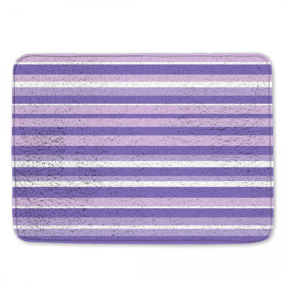 Purple Stripes Bath Mat Modern Bathroom Decor