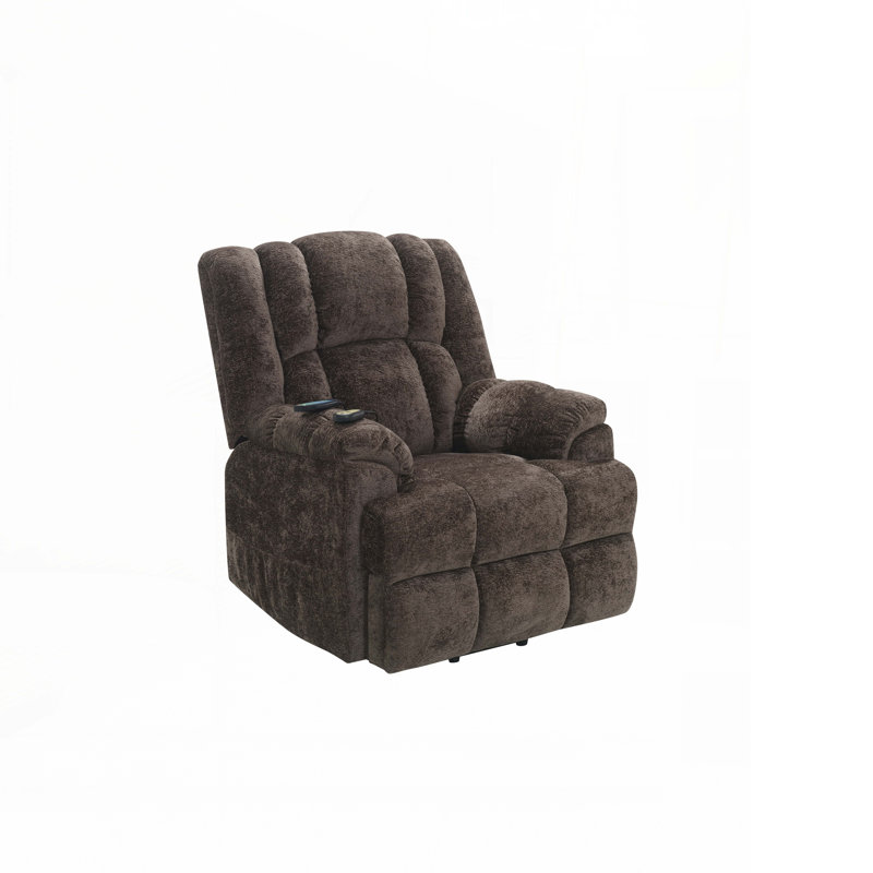 Omarion Upholstered Power Recliner, Brown