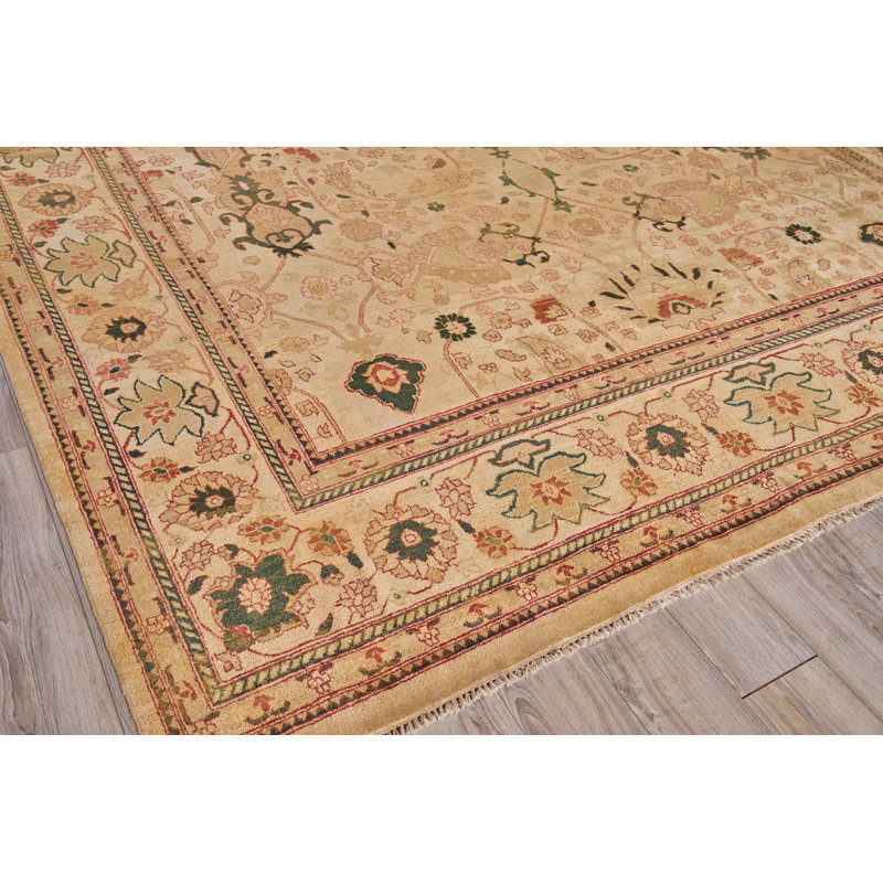 Handmade Red Wool 11'10" x 14'3" Rectangular Area Rug