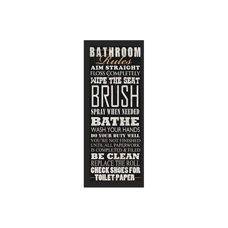 « salle de bain rules », art textuel encadré