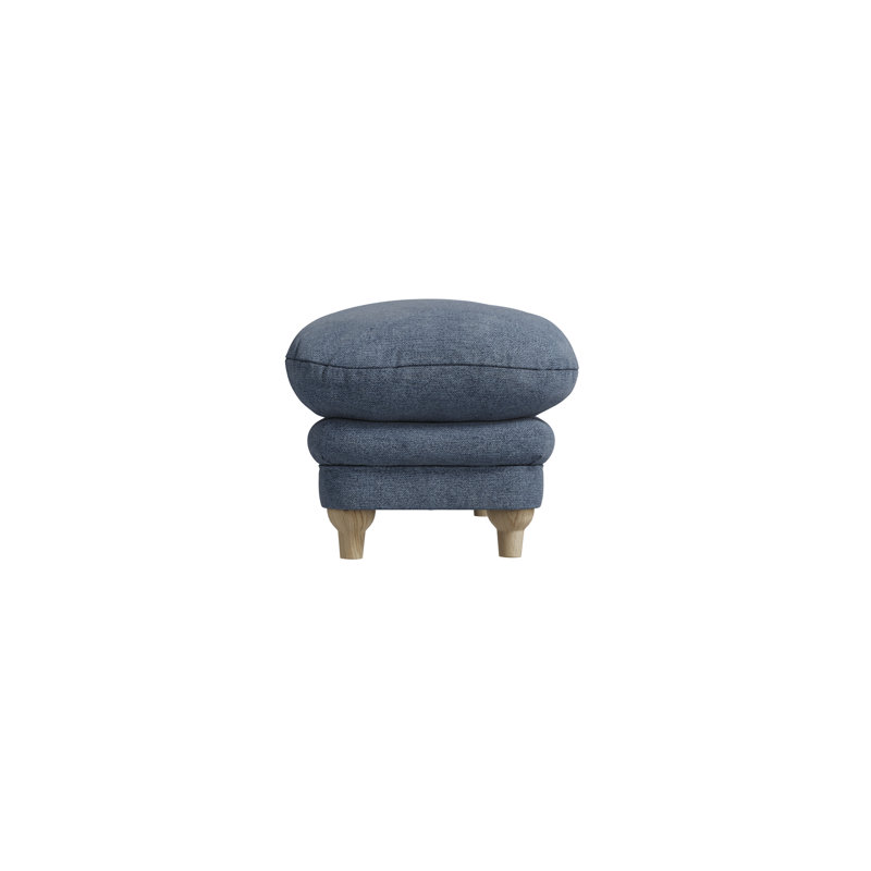 Norborne 113.5cm Wide Rectangle Solid Colour Footstool, Denim Blue
