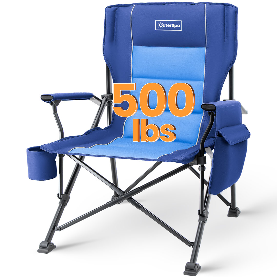 Heavy Duty Camping Chair for Adults, Oversized Foldable Chairs for Outside, Support up to 500lbs Arlmont & Co. 