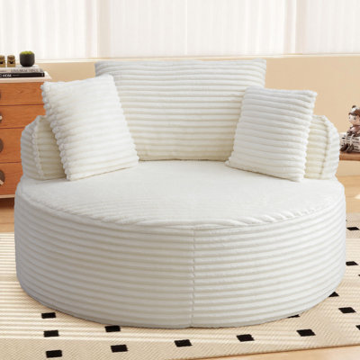 53" Oversized Compression Round Chaise Longue Chair