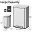 Stainless Steel Pedal Bin Set, 50L and 8L Waste Bins with Soft Close Lids, Removable Inner Buckets, Fingerprint Resistant, Kitchen and Bathroom, Silver