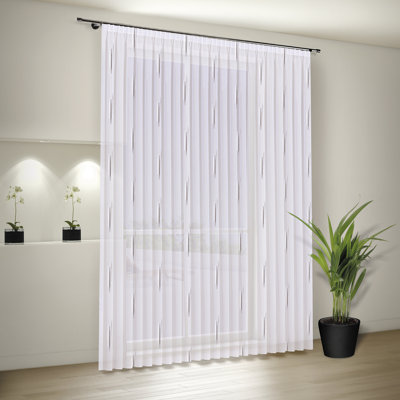 Fertigstore Aykan mit Bleistift-Faltenband, halbtransparent