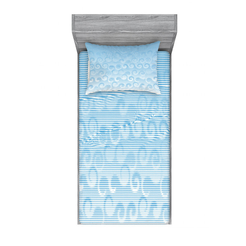 Ensemble de draps demi-tons avec cercles et petits pois numériques, Ensemble de draps pour lit simple avec drap-housse