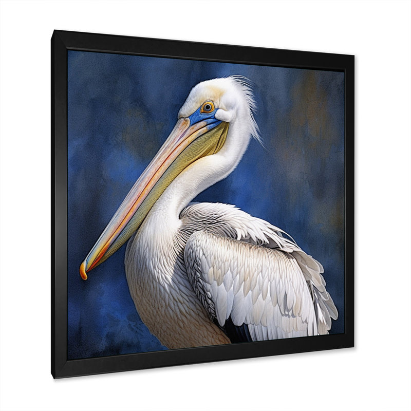 «Majestic Pelican Seabird V», reproduction sur toile, H 30 po x l 30 po x P 1 po, Cadre simple noir