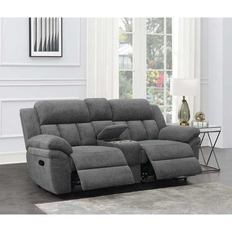 Causeuse inclinable avec console de rangement et confort moelleux