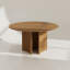 59.05"w Round Wooden Dining Table Modern Mid-century Style