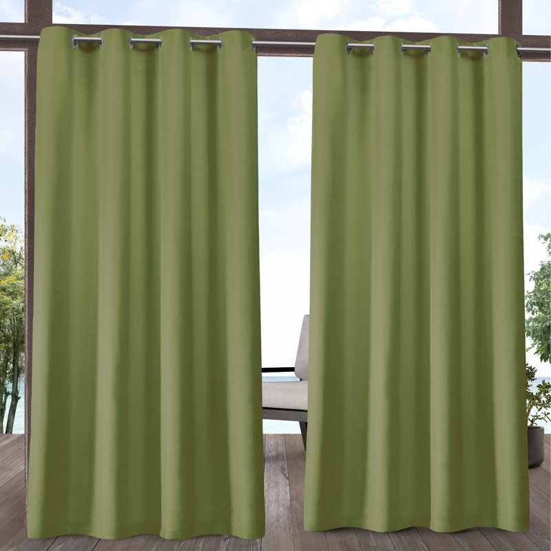 Panneaux de rideaux d'intérieur et d'extérieur diaphanes de couleur unie avec œillets Breanna, l 54 po x L 96 po, Vert kiwi