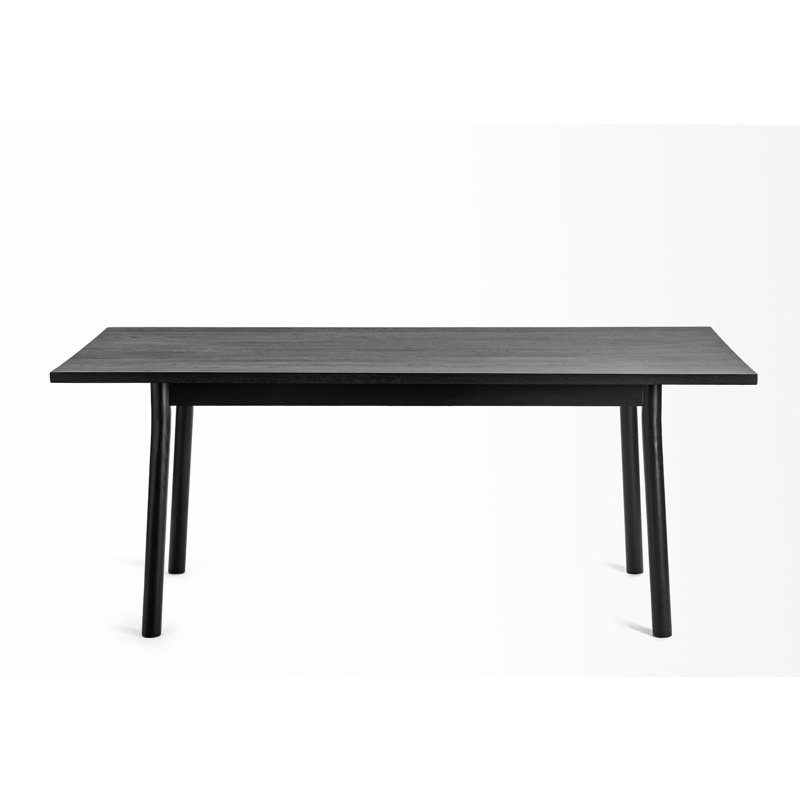 Datavius Rectangular with Solid Wood Base Dining Table, Black