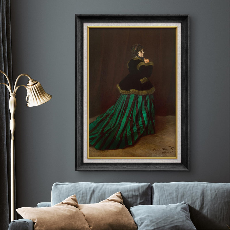 SIGNLEADER The Woman in the Green Dress by Claude Monet - Picture Frame  Painting on Canvas | Wayfair