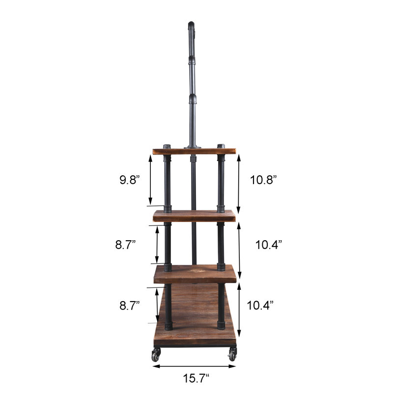 Jaelah 45.3'' Solid Wood Rolling Clothing Rack