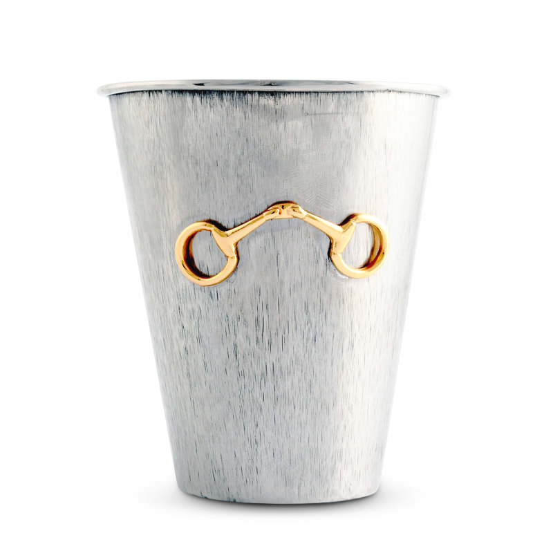 Handmade Stainless Steel Mint Julep Cup with Gold Accent