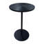 Ensemble de 2 petites tables d'appoint rondes à cercles concentriques en bois pour deux tables de chevet en métal à piédestal pour petits espaces (brun noyer et noir)