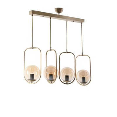 Stunning Copper Chandelier, 25.6 x 7.1 inches | 100% Metal with Adjustable Height, E27 Socket Max 40W | Oven Dried Paint & Tumbled Coating | Glam Scandinavian Design, Perfect for Living Room & Dining Areas