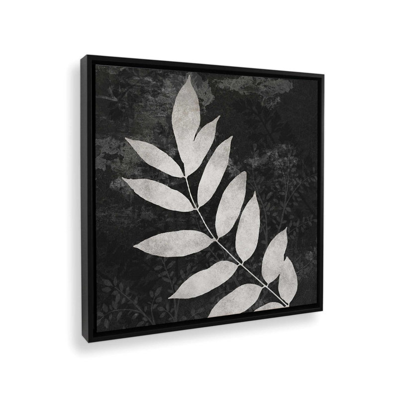 Impression sur bois «Silver Branch» par Dogwood, Toile avec cadre, L 30 po x H 30 po, Noir