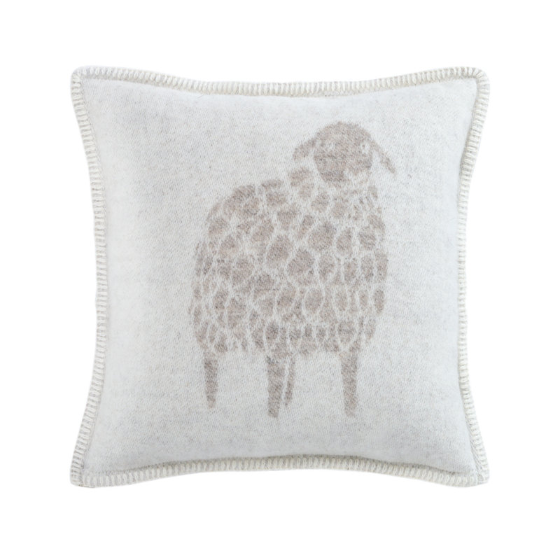 Evered Square Cushion Cover, Soft Brown/Off White