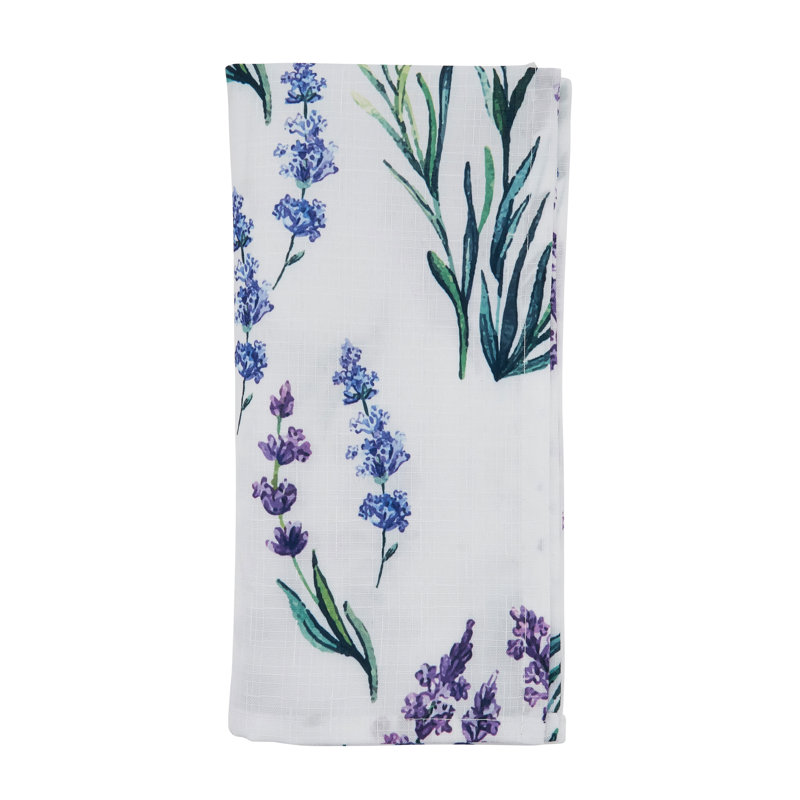 Lavanda Collection Polyester Floral Square Napkin