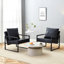 Canapés ergonomiques en cuir de polyuréthane noir, style industriel pour la maison