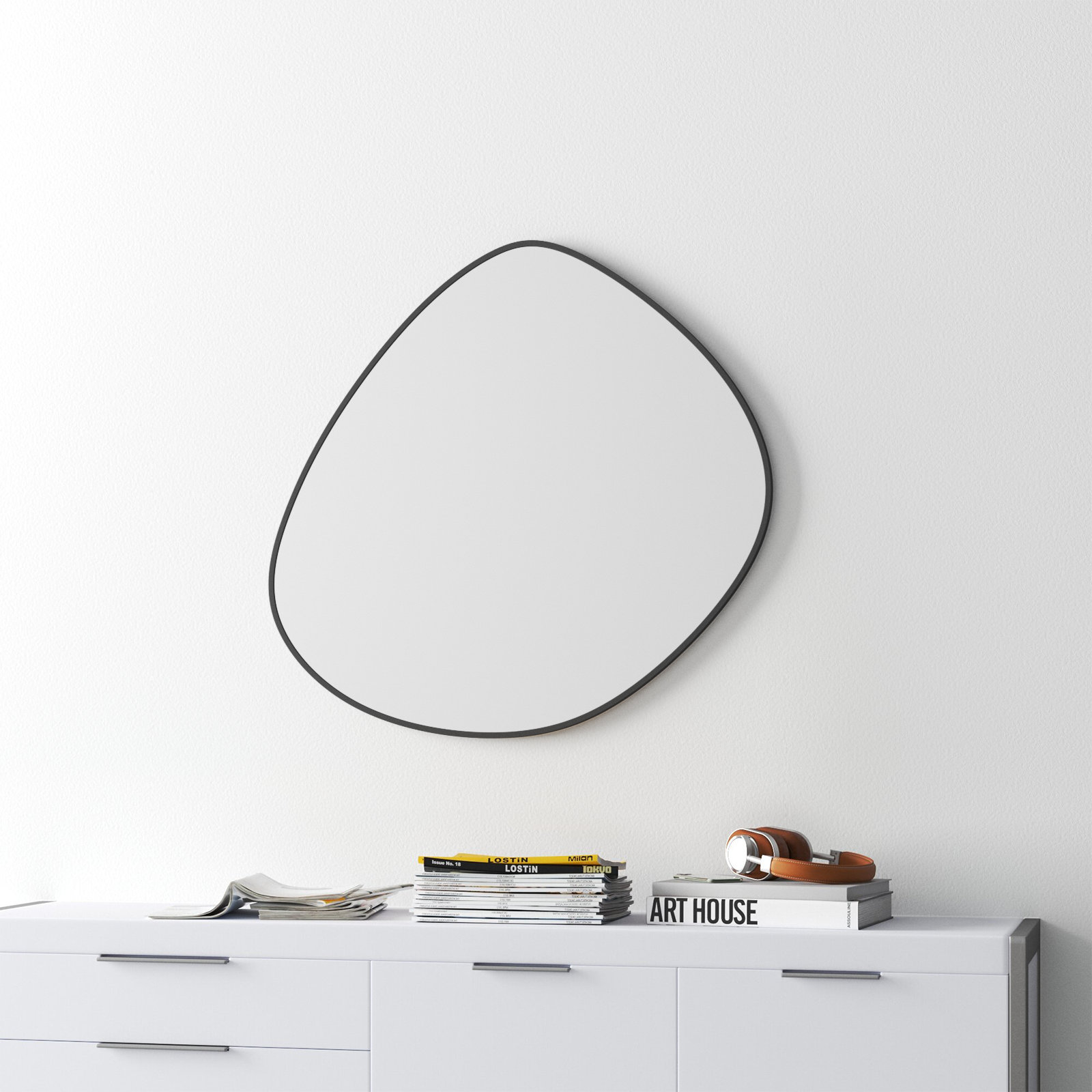 Eastie Metal Mirror, Black, 37" x 36"