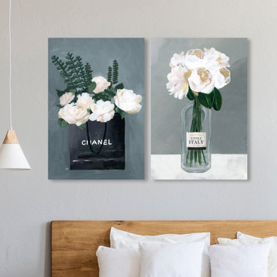" Precious Italy Roses SET Glam White " 2 - Pieces Painting Print