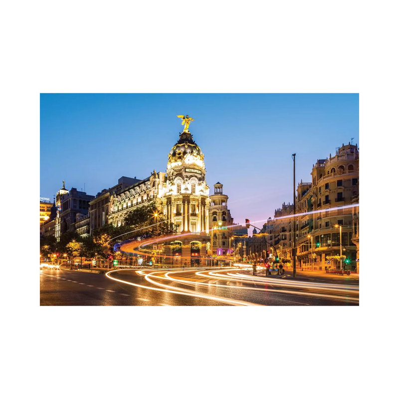 Night In Madrid, Spain by Matteo Colombo - Wrapped Canvas Print, 20.32 cm H x 30.48 cm W
