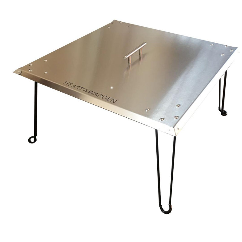 Stainless Steel Gas Fire Pit Heat Deflector with Foldable Legs